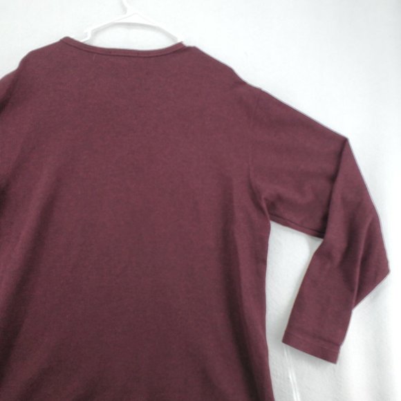 EDDIE BAUER Sweater Men's Long Sleeve V-Neck 100% Cotton Purple Size Large - Picture 11 of 12